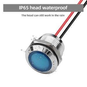 12mm kogelkop signaallampen metalen <span class=keywords><strong>LED</strong></span>-indicatorlampen blauw licht met draad waterdicht IP65 <span class=keywords><strong>indicator</strong></span> - Product Image 1