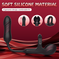 Vibrateur anal à distance pour hommes et couples, masseur de prostate vibrant avec anneaux péniens ajustables