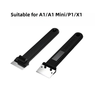Alat Pengikis Plat Printer untuk Bambu Lab A1/A1 Mini/P1/X1, Alat Penghapus Bilah Baja, Pembersih Alas Cetak, Pengikis Platform PEI