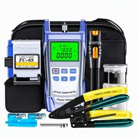 Kit d'outils fibre optique avec wattmètre optique VFL et cliveuse fibre pour test et installation FTTH