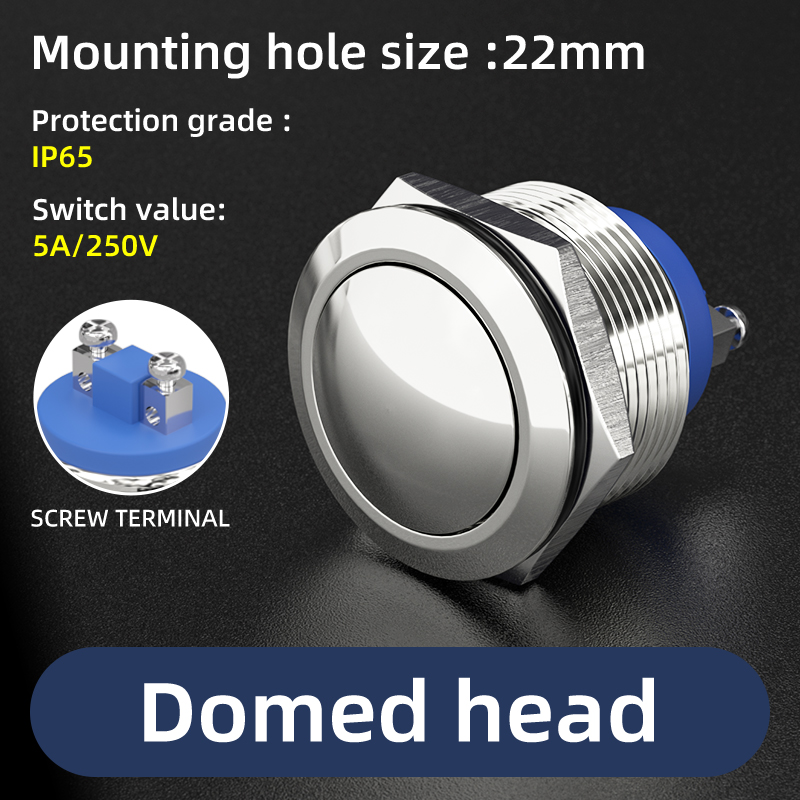 Terminal de tornillo de cabeza abovedada de 22 mm, 5 A/250 V