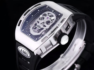 Orologio Sportivo Meccanico Automatico da <span class=keywords><strong>Uomo</strong></span> Edizione Limitata Personalizzato 052 in Argento Lucidato a Ghiaccio con Tourbillon e Vetro Zaffiro Scheletrato - Product Image 2