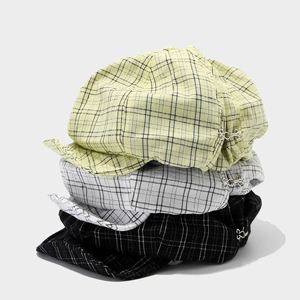 Nouvel Arrivage : Béret à Carreaux Style Mori pour Femme, Chapeau Octogonal Doux à 8 Panneaux, Casquette Gavroche pour Homme - Product Image 1