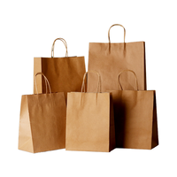 Boîtes de gobelets à emporter en papier kraft biodégradable personnalisés revêtement PE emballage de restaurant impression de logo poignée de sacs en papier de style classique