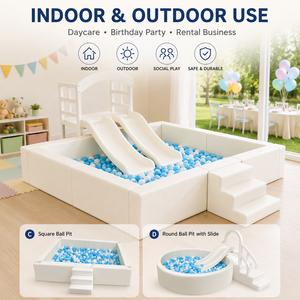 Nanpak 4ft 5ft 7ft 9ft Piscine à balles blanche souple avec toboggan, balles <span class=keywords><strong>de</strong></span> piscine, pour intérieur et extérieur, <span class=keywords><strong>jeux</strong></span> pour enfants, fêtes et aires <span class=keywords><strong>de</strong></span> <span class=keywords><strong>jeux</strong></span> - Product Image 6