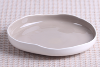 Juego de Vajilla de Porcelana Blanca de Alta Calidad, Estilo Francés, con Exterior Blanco e Interior Gris, Platos Principales Disponibles a Precios de Mayoreo