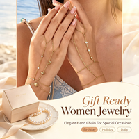 Bracelet de main en acier inoxydable plaqué or PVD avec zircon, chaîne de doigt minimaliste, bracelet harnais pour femme, bijoux quotidiens