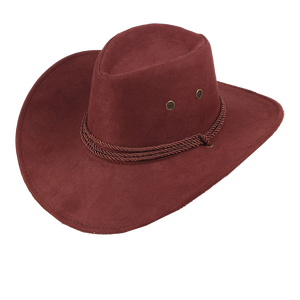 หมวกคาวบอยปีกกว้างสำหรับผู้ชายหมวกทรงปานามาหมวกปีกกว้างลายขนนกเทียมสไตล์อเมริกันตะวันตกเท็กซัสหมวกคาวบอยหมวกแก๊ปชายหาด - Product Image 5