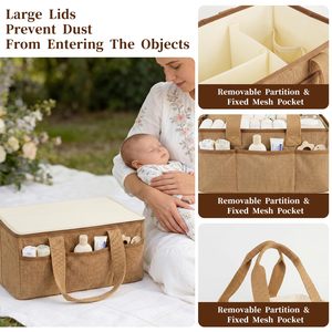 Organisateur de couches pour bébé en velours côtelé avec matelas à langer portable - Organisateurs et rangements portables pour bébé - Product Image 4