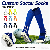 Chaussettes de sport pour hommes, longues et épaisses, de haute qualité, multicolores, antidérapantes, avec fond en tissu éponge, pour le football