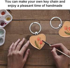 Kits de Manualidades para Niños en Oferta en la UE, Llaveros de Madera con Anillas Separadas para Grabar y Pintar, para Fomentar las Habilidades de Aprendizaje - Product Image 5