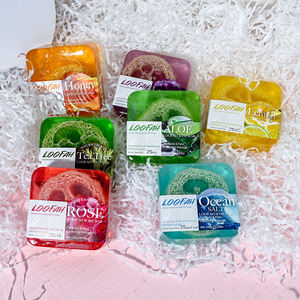 สบู่ใยบวบสำหรับผู้ใหญ่ กลีเซอรีน สมุนไพรธรรมชาติ ขัดผิวขาวใส ล้างหน้า ขัดผิวกาย มะพร้าว ว่านหางจระเข้ ลาเวนเดอร์ - Product Image 4