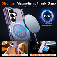 Étui de luxe mat et souple pour Samsung Z Fold 8 Ultra avec support arrière dissimulé, protection d'écran et protection de charnière magnétique