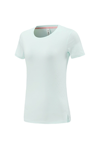 Kaos Yoga Wanita Spandex Nylon Polyester Stretch Lengan Pendek Cepat Kering untuk Olahraga Gym Fitness dengan Logo Custom - Product Image 3