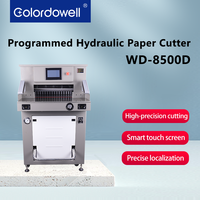 Máquina Cortadora de Papel Hidráulica WD-8500D de 500 mm y 80 mm, Programable y Automática, con Pantalla Táctil de 7 Pulgadas, Motor con Certificación CE
