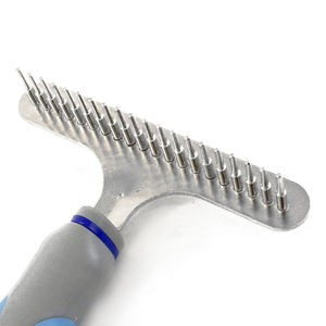 Peigne à aiguilles pour animaux de compagnie, manche en acier, poils en acier inoxydable et corps en plastique, 15,5*11CM - Product Image 2