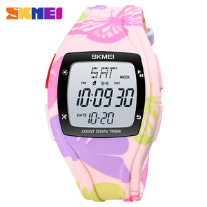 Skmei Digital Watch Pink Camouflage Unisex Water Resistant 5Bar Countdown Timer Sport Watch - Product Image 1