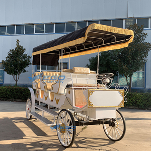 รถม้าชมวิวไฟฟ้าสีดำคุณภาพสูง รถม้าราชวงศ์ รถม้าแต่งงานทรงฟักทอง สำหรับขาย - Product Image 5