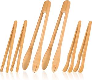 2025 Natural Bamboo Toast <strong>Tongs</strong> Wholesale Disposable Cooking Utensils Mini Bamboo <strong>Tongs</strong> Natural Toast <strong>Tong</strong> for Cooking - Product Image 1