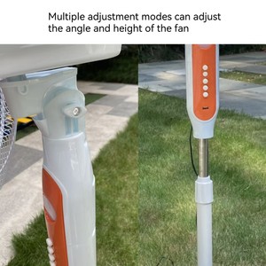 Air Cooling Appliance 16 Inch Solar Fan AC Adapter Rechargeable Stand Fan <b>Table</b> Fan With LED Light Inside Battery JENSJ-FS-188 C - Product Image 1
