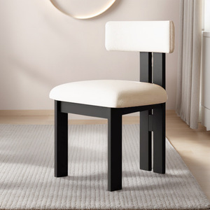 Silla de comedor de madera maciza tapizada estilo nórdico retro minimalista para comedor - Product Image 4