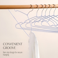 Cintres en métal revêtus de PVC en gros, couleurs macaron antidérapantes, gain de place pour dortoir, maison, placard, approvisionnement en vrac