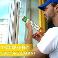 Scellant silicone acétique à séchage rapide 300 ml pour la construction, avec une bonne résistance aux intempéries, pour fenêtres en aluminium, pour l'étanchéité des joints