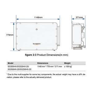 Pour une efficacité de 99 %, SG350HX-20 350 kW triphasé 800 V sur réseau solaire jusqu'à 16 MPPT pour système photovoltaïque - Product Image 1