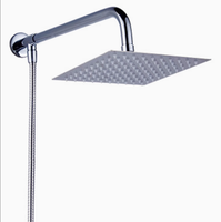 Douche de plafond en acier inoxydable 304 avec surface miroir, sortie unique, facile à nettoyer, système de flux d'eau à haute efficacité pour salle de bain