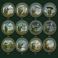 Pièce de collection personnalisée Dapper Frog Weather Club en alliage de zinc avec relief 3D, médaillon commémoratif avec boîte, sans quantité minimale de commande