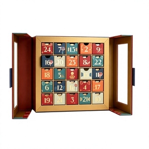 Wholesale Double Door Christmas Advent <b>Calendar</b> Box Rigid Cardboard Empty Mystery Blind Box for Jewelry and Surprise Gift - Product Image 1