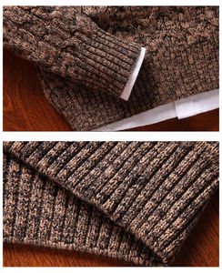 Best Quality Shetland Wool <strong>Men's</strong> Leisure Long Sleeve 7gg Thick Knit <strong>Cardigan</strong> Unique Yarn Winter Sweater Design OEM <strong>Woollen</strong> - Product Image 5