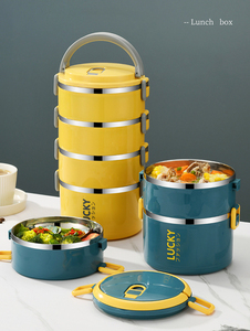 Thép không gỉ Stackable Hộp Ăn Trưa công suất lớn Bento Box với 4 Tier ăn trưa xách tay <span class=keywords><strong>container</strong></span> cho người lớn - Product Image 4