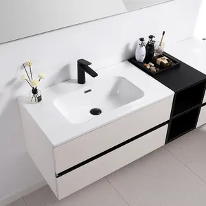 Европейский модный стиль 81 см прямоугольная раковина для ванной комнаты раковина керамическая белая Современная для отеля