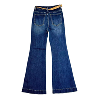 Vente en gros usine Jeans évasés vintage taille haute pour femme, en denim extensible, avec ceinture, effet ventre plat, coupe bootcut, style urbain décontracté et de soirée