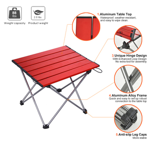 Table de camping pliable compacte Tianye en aluminium, ultra-légère, pour enfants - Product Image 2