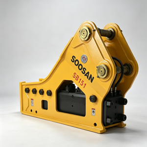 Casse-roche hydraulique latéral SOOSAN SB151 pour excavatrice de 40 à 55 tonnes, travaux de construction et de démolition intensifs - Product Image 6