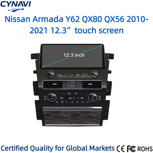 หน้าจอปรับแต่งได้ขนาด 12.3 นิ้ว สำหรับเครื่องนำทาง GPS แนวตั้งแบบ -Style ระบบ Android 14 DSP Wireless CarPlay <span class=keywords><strong>Safari</strong></span> Patrol Y62 QX80 QX56 ปี 2010-2021 - Product Image 2