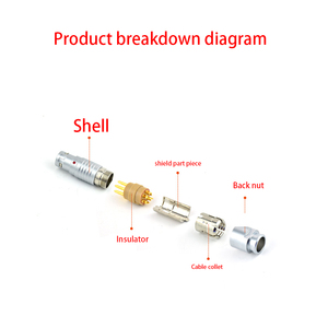Bexkom nhà máy trực tiếp B loạt Push-Pull kết nối thiết bị đầu cuối kim loại EMC lá chắn kích thước 2 2 đến 40 pin IP50 dây kết nối - Product Image 3
