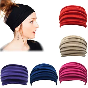 Fabrik benutzer definierte dünne und atmungsaktive elastische Yoga Haarband Frauen elastische Sport Stirnband für Damen