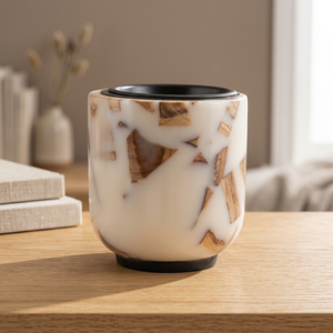 Quemador de Incienso de Mármol con Incrustaciones de Madera, Difusor de Aromaterapia, Soporte Decorativo para Todas las Estaciones, Regalo de Ramadán y Eid, Decoración para el Hogar, Mubkharah - Product Image 1