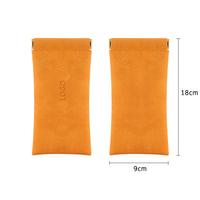 Étuis et sacs de rangement pour lunettes en cuir PU personnalisés, souples, à fermeture par pression, pour la mode et la vente en gros