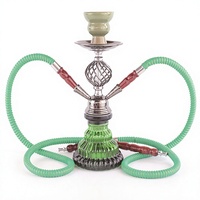 Chicha arabe métallique transfrontalière à double tube, ensemble complet avec tuyau miroir, accessoires pour bar à chicha