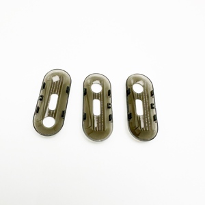Clear Transparent <b>Plastic</b> Cover Injection Molded Part for Small Device <b>Enclosure</b> Oval Shape with Cutouts - Product Image 2