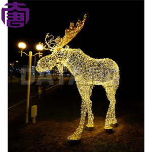3d Standing Reindeer Ip65 Rated Iron Frame Led <b>Light</b> Sculpture For Outdoor <b>Christmas</b> Animal Decorations - Product Image 1