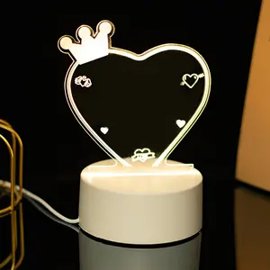 Yeni ürün fikirleri 2023 3D gece işık silinebilir beyaz taban aydınlık Mini Led mesaj panosu hediyelik eşya hediyeler satılık setleri
