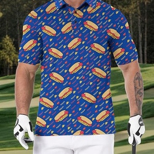 Camisas de Golf de Punto con Estampado para Hombre, Corte Regular, Manga Corta, Botones, Secado Rápido, Absorción de Humedad, Deportivas, Casuales, Transpirables - Product Image 2
