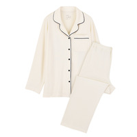Pyjama en Maille de Coton Mélangé Modal Doux et Lisse, Tenue d'Intérieur Sans Marque Homme, Ensemble Loungewear pour Couples Femme Incluse