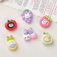 Breloques en résine DIY motif dessin animé, têtes d'animaux et fruits pour pinces à cheveux et coques de téléphone