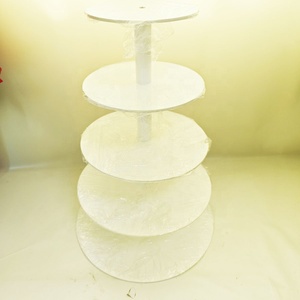 Trắng Acrylic 5-Tier cupcake đứng cho đám cưới <span class=keywords><strong>Rack</strong></span> hiển thị với bàn chân - Product Image 1